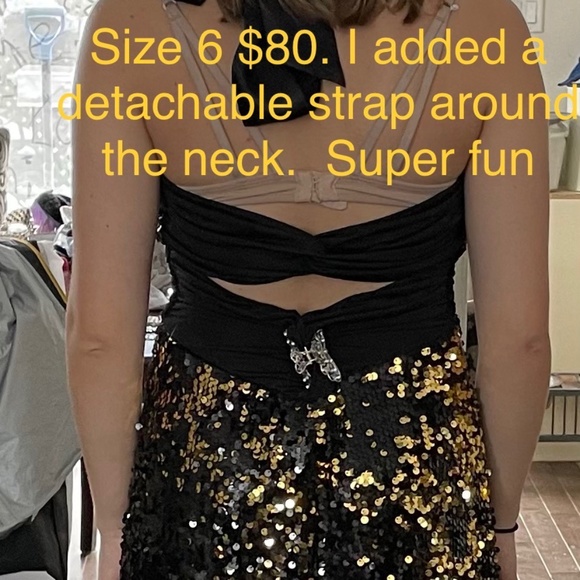 Gold and black sparkle long dress - Picture 6 of 6